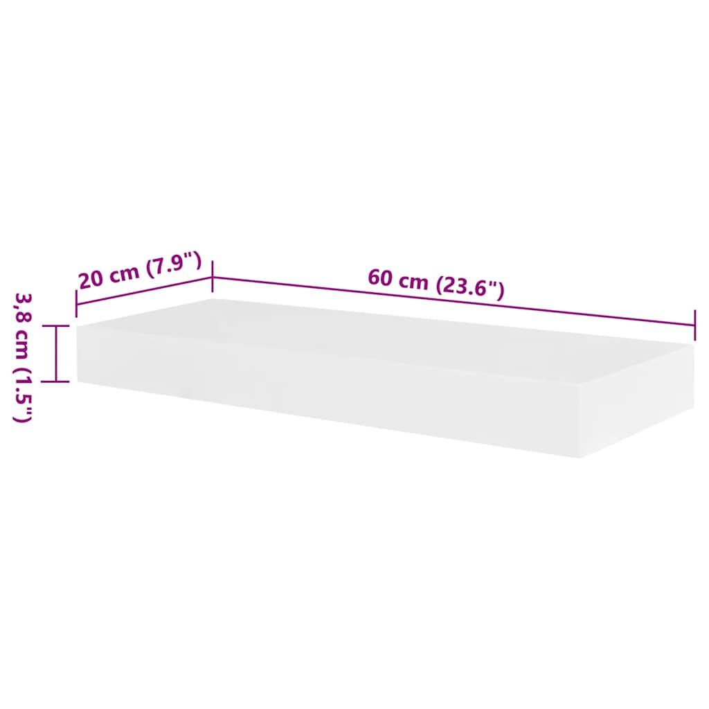 Mensole a Muro Bianche 2 pz in MDF per Libri/DVD | homemem39