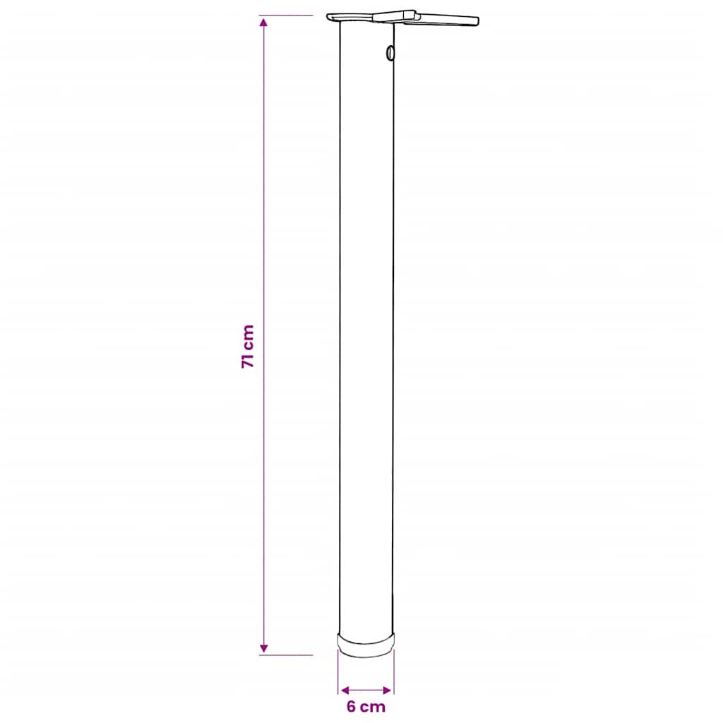 Set Gambe Tavolo 4 pz in Nickel Spazzolato Regolabili 710 mm