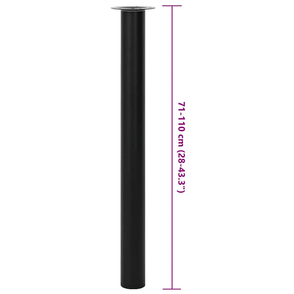 Gambe Telescopiche per Tavolo 2 pz Nere 710 mm-1100 mm
