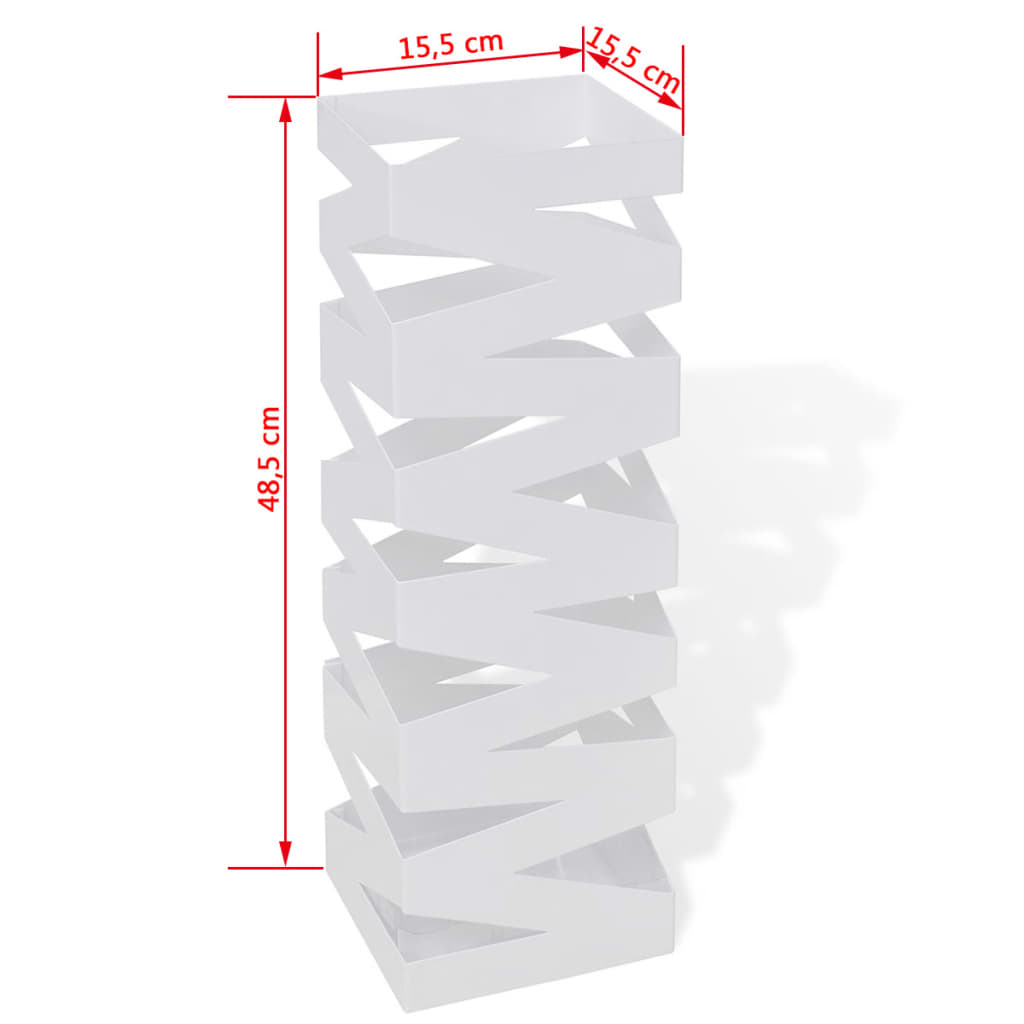 Portaombrelli Bastoni Passeggio Quadrato Acciaio 48,5 cm Bianco | homemem39