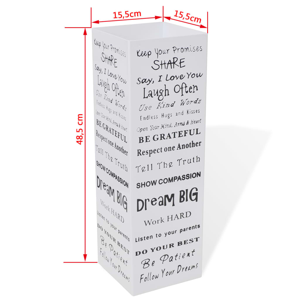 Portaombrelli Bastoni Passeggio Quadrato Acciaio 48,5 cm Bianco - homemem39