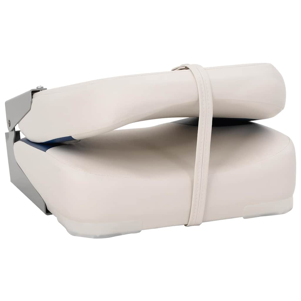 Sedile pieghevole per barca 1 set con Cuscino Blu-Bianco