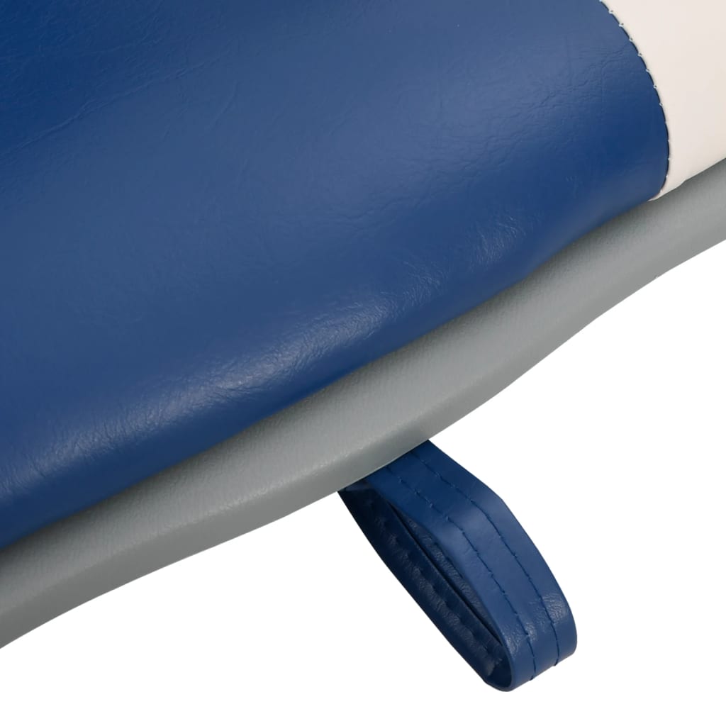 Set Sedile per Barca Pieghevole 4pz con Cuscino Blu-Bianco
