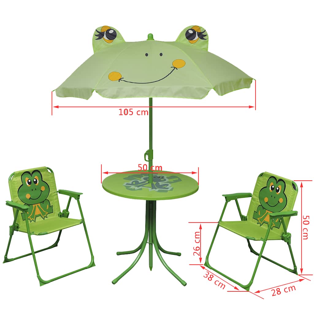 Set da Bistrot da Giardino per Bambini con Ombrellone Verde - homemem39