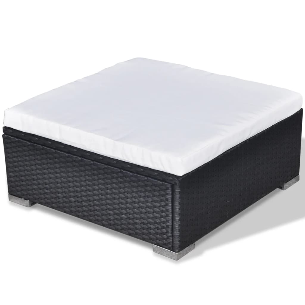 Set Divani da Giardino 5 pz con Cuscini in Polyrattan Nero | homemem39