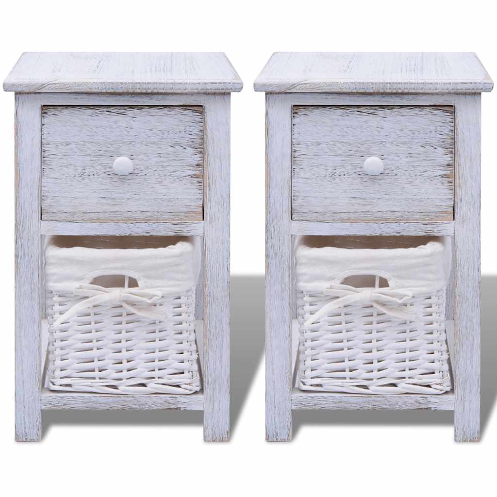 Comodino da Notte Set 2 pz in Legno