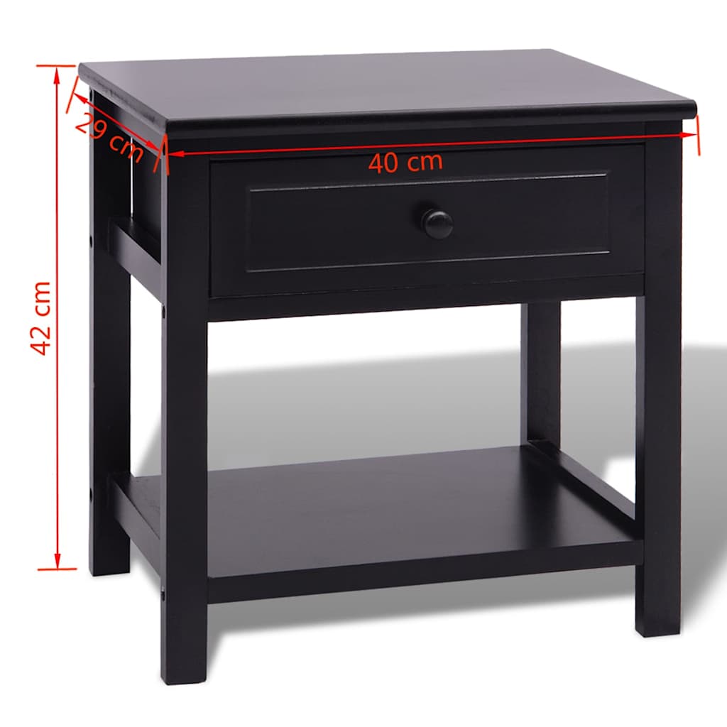 Comodini 2 pz in Legno Neri | homemem39