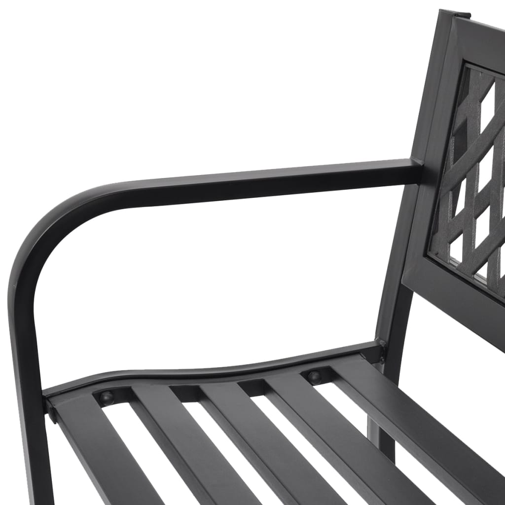 Panchina da Giardino 118 cm in Acciaio Nera | homemem39