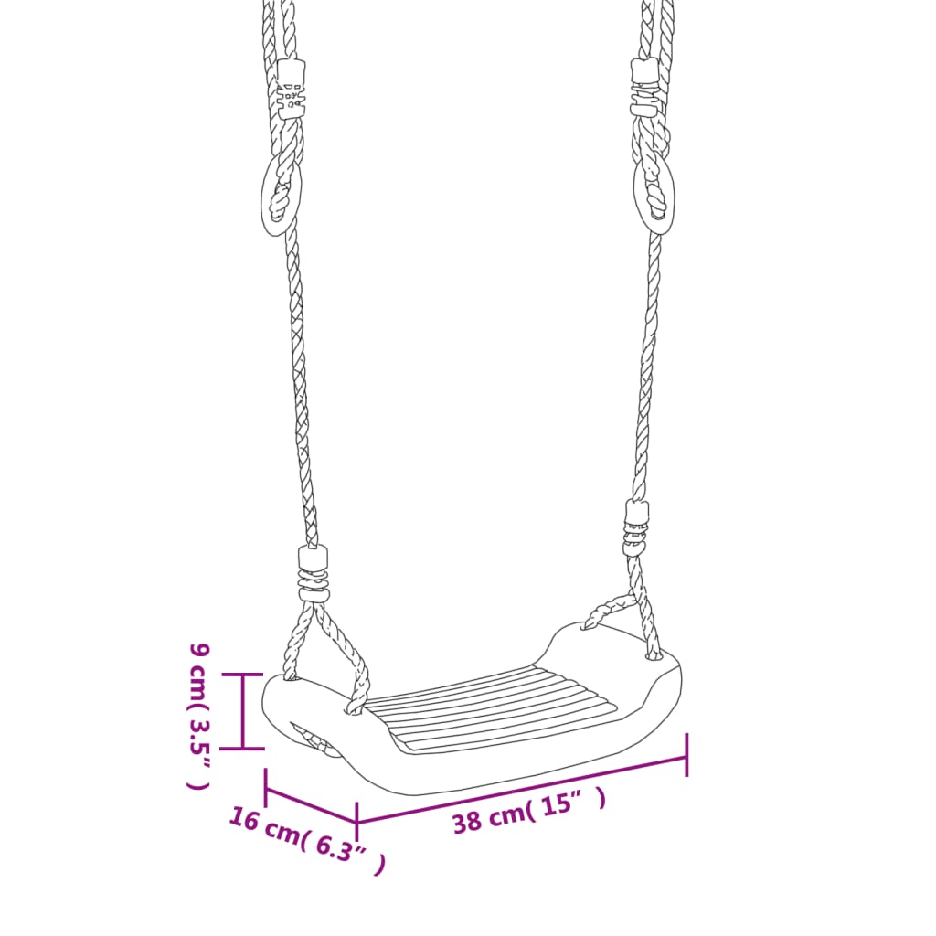 Seggiolini per Altalena con Corde 2 pz Blu 38x16 cm PE - homemem39