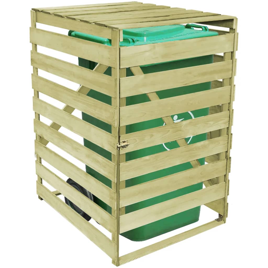 Copribidone per Spazzatura Singolo 240 L in Legno Impregnato | homemem39