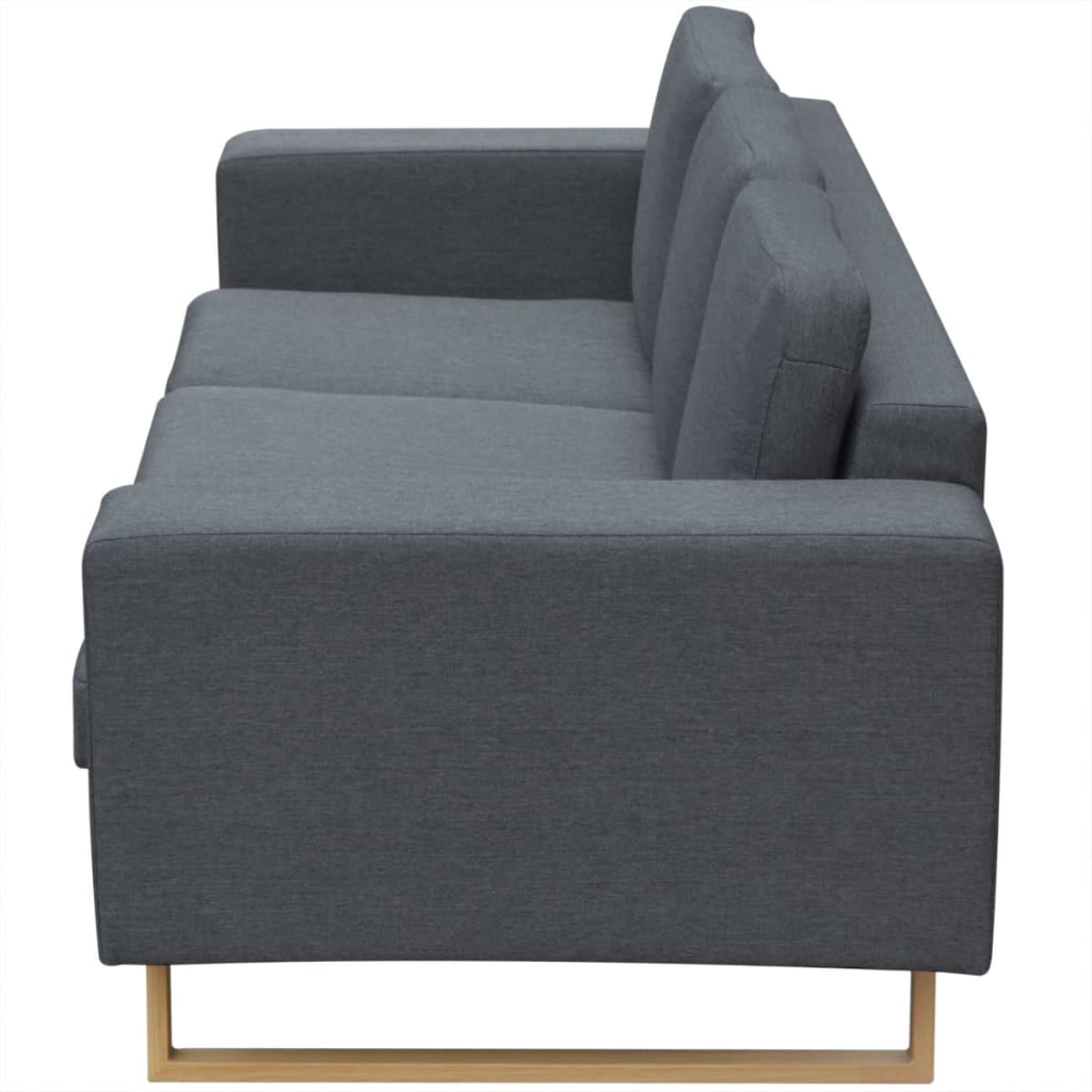 Divano a 3 Posti in Tessuto Grigio Scuro | homemem39