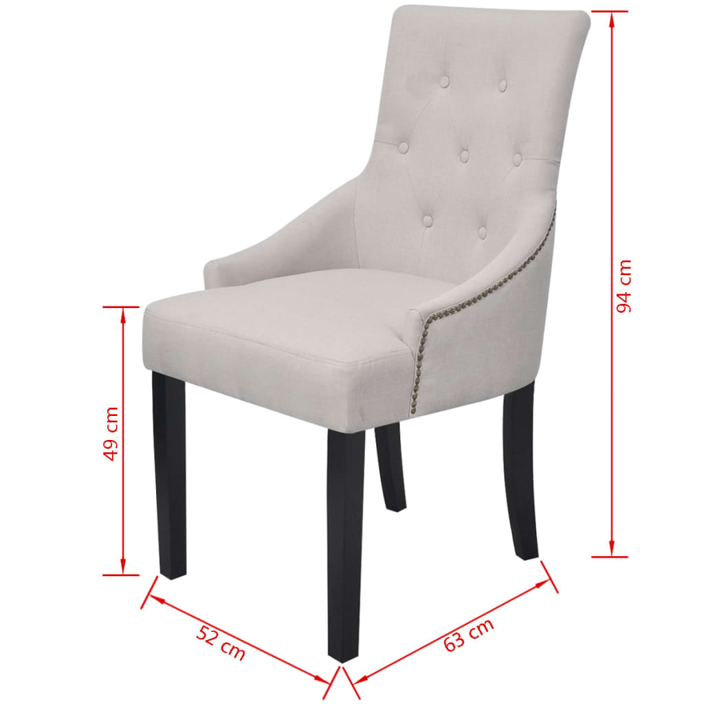 Sedie da Pranzo 4 pz Grigio Crema in Tessuto | homemem39