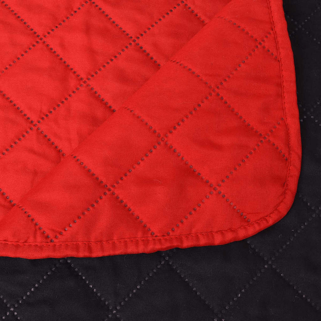 Copriletto Double-Face Trapuntato Rosso e Nero 170x210 cm | homemem39