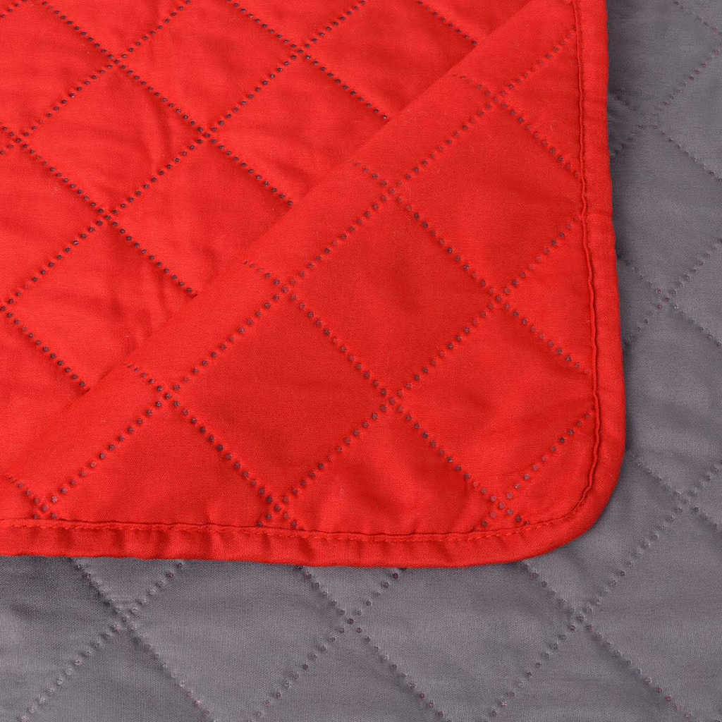 Copriletto Double-Face Trapuntato Rosso e Grigio 220x240 cm | homemem39