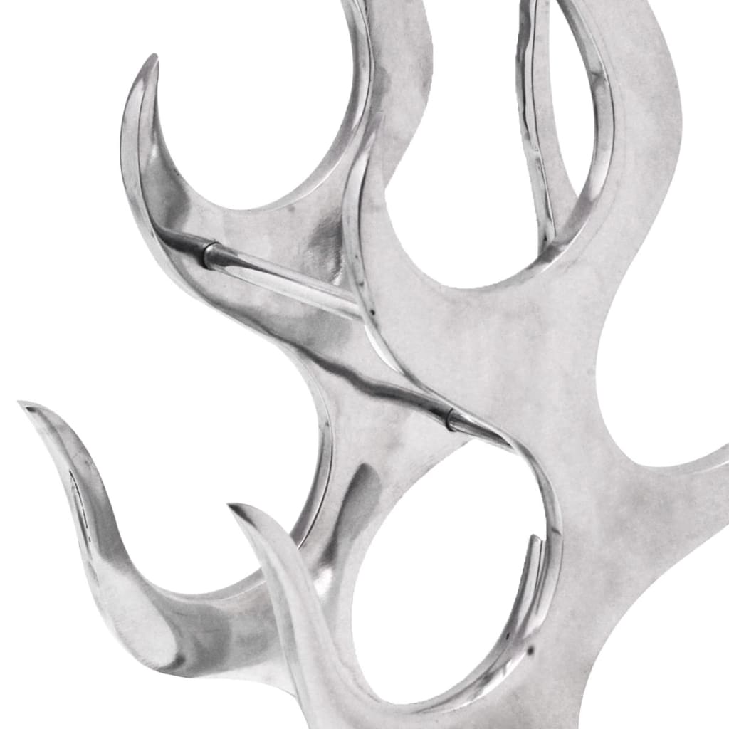 Cremagliera a Forma di Fiamma 9 Bottiglie in Alluminio Argento | homemem39