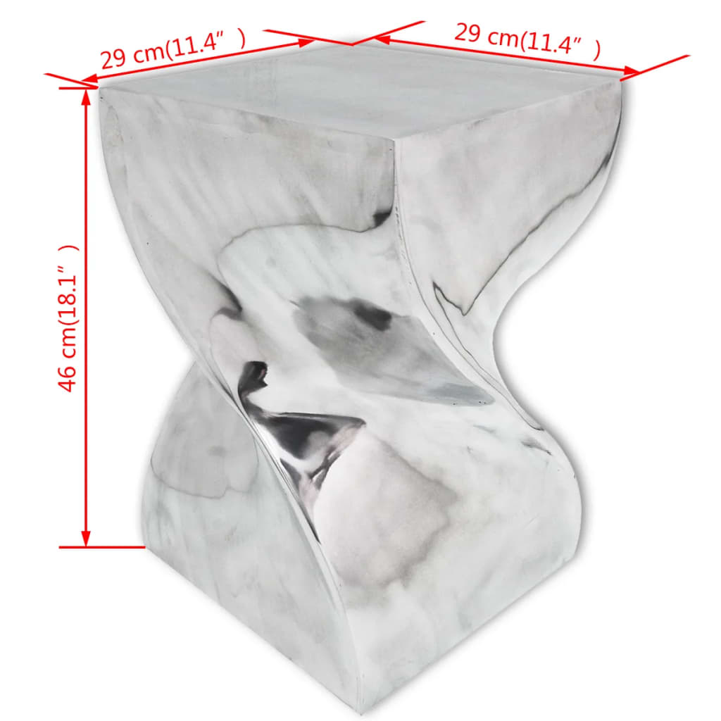 Sgabello/Tavolino Forma Attorcigliata in Alluminio Argentato