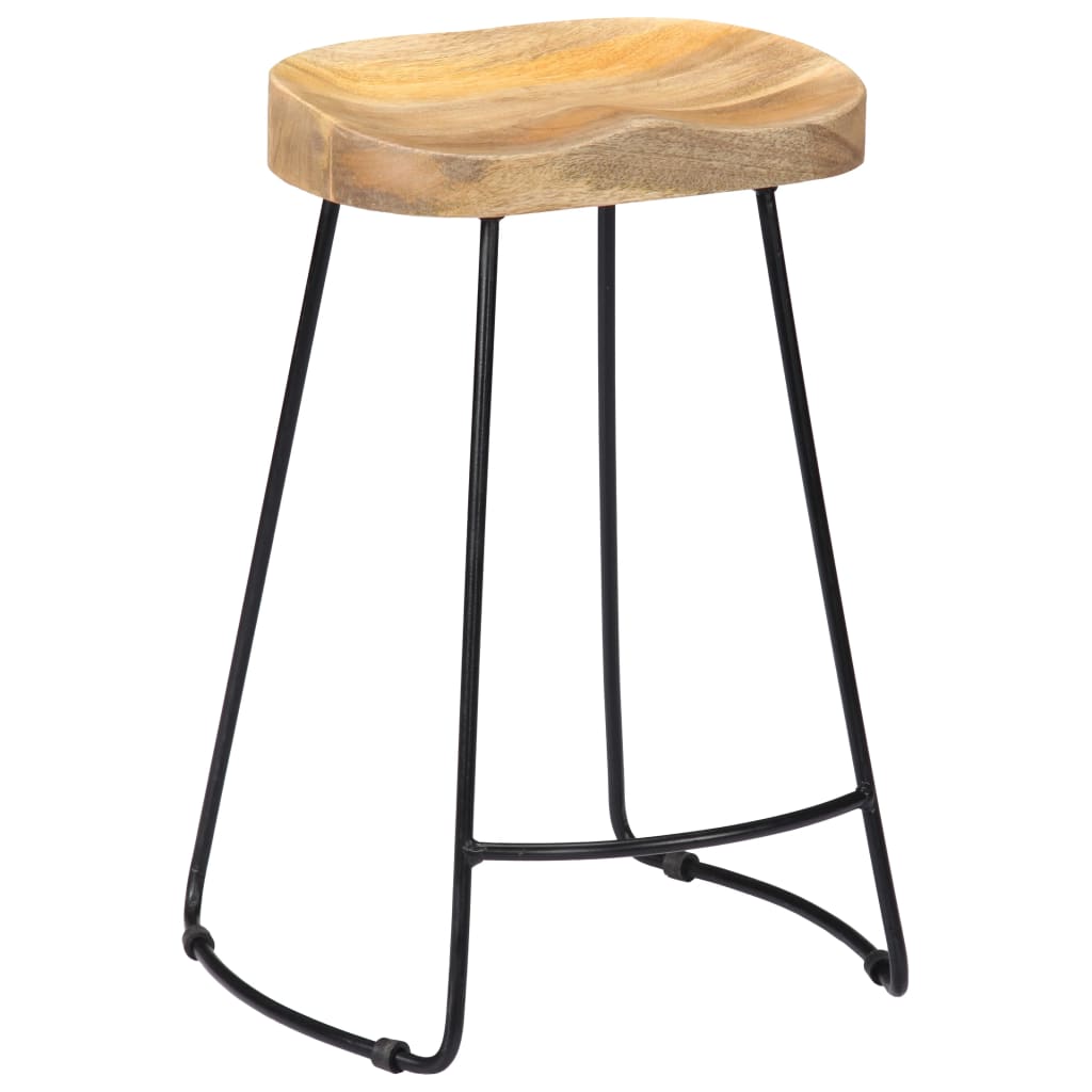Sgabelli da Bar Gavin 2 pz in Legno Massello di Mango | homemem39