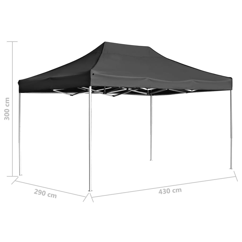 Gazebo Professionale Pieghevole Alluminio 4,5x3 m Antracite | homemem39