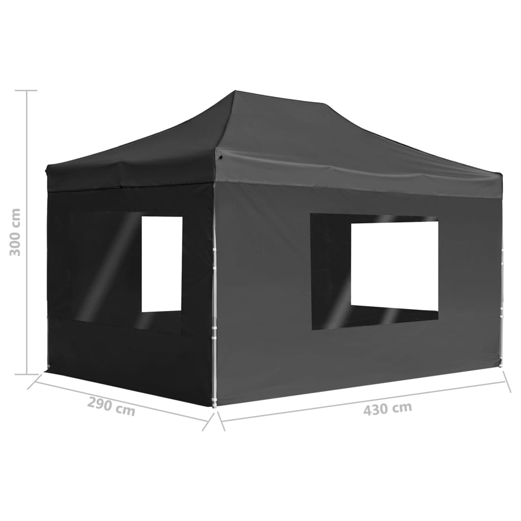 Gazebo Pieghevole con Pareti in Alluminio 4,5x3m Antracite | homemem39