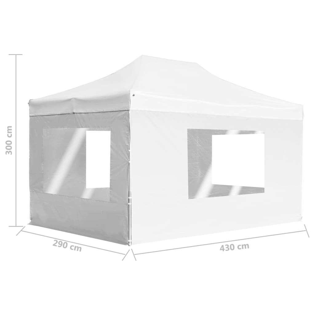 Gazebo Professionale Pieghevole Alluminio Pareti 4,5x3m Bianco - homemem39