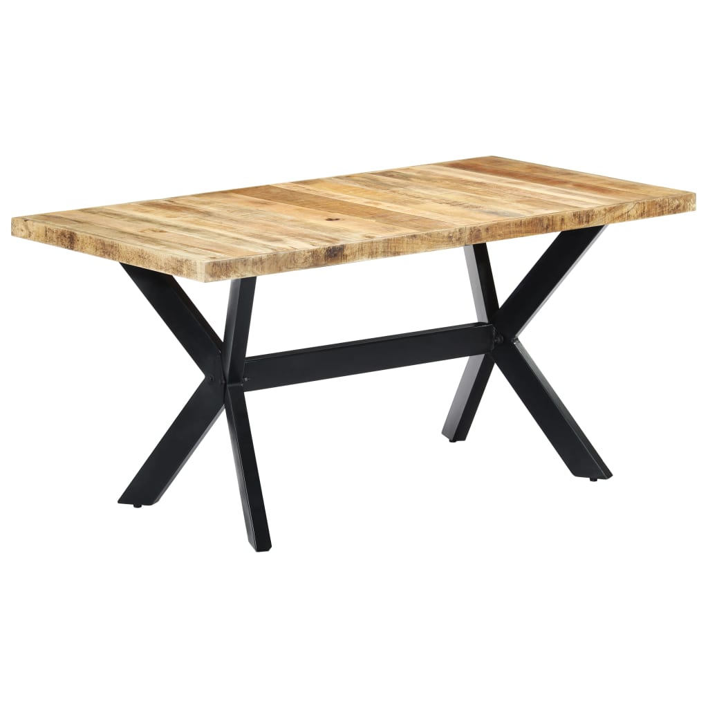Tavolo da Pranzo 160x80x75 cm in Legno Massello di Mango Grezzo | homemem39