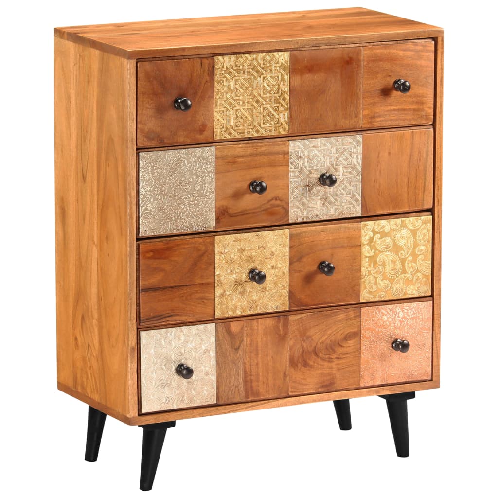 Cassettiera 60x30x75 cm in Legno Massello d'Acacia | homemem39