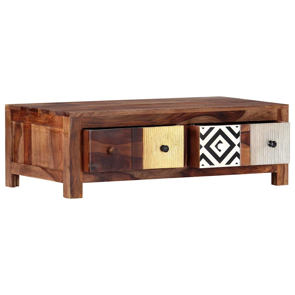 Tavolino da Salotto 90x50x30 cm in Legno Massello di Acacia
