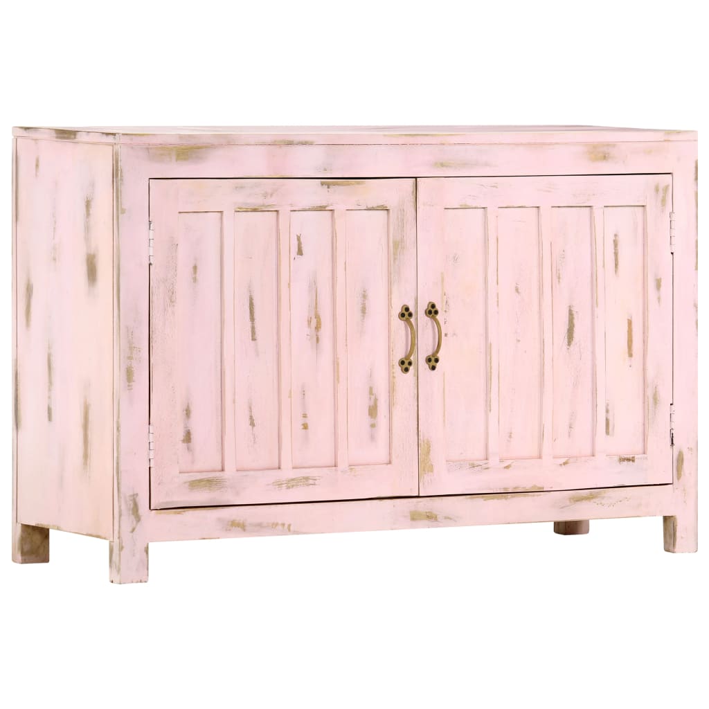 Credenza Rosa Chiaro 110x35x70 cm in Legno Massello di Mango | homemem39