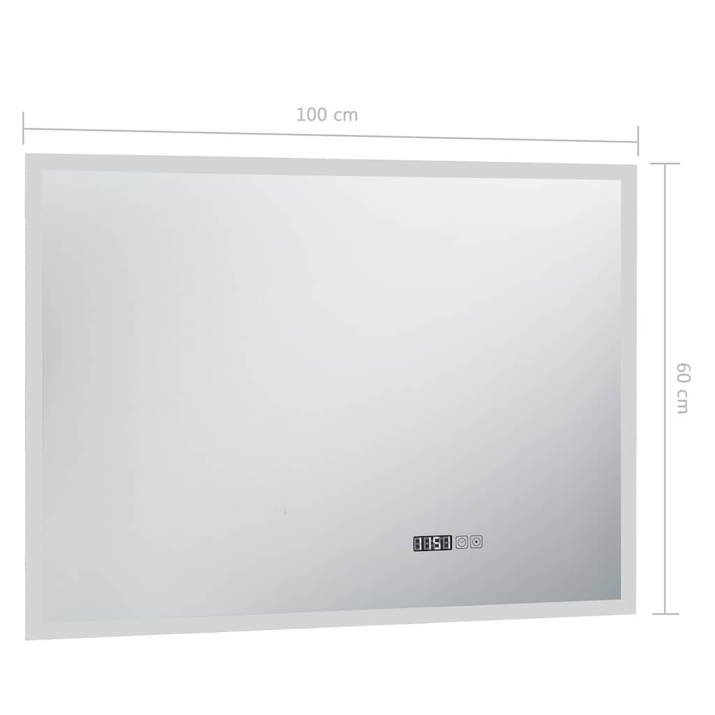 Specchio LED Bagno con Sensore Tattile Schermo Orario 100x60cm - homemem39