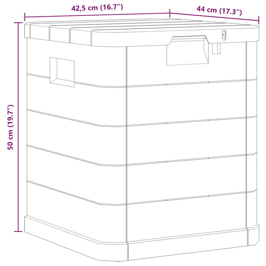 Baule da Giardino 90 L Grigio Chiaro | homemem39