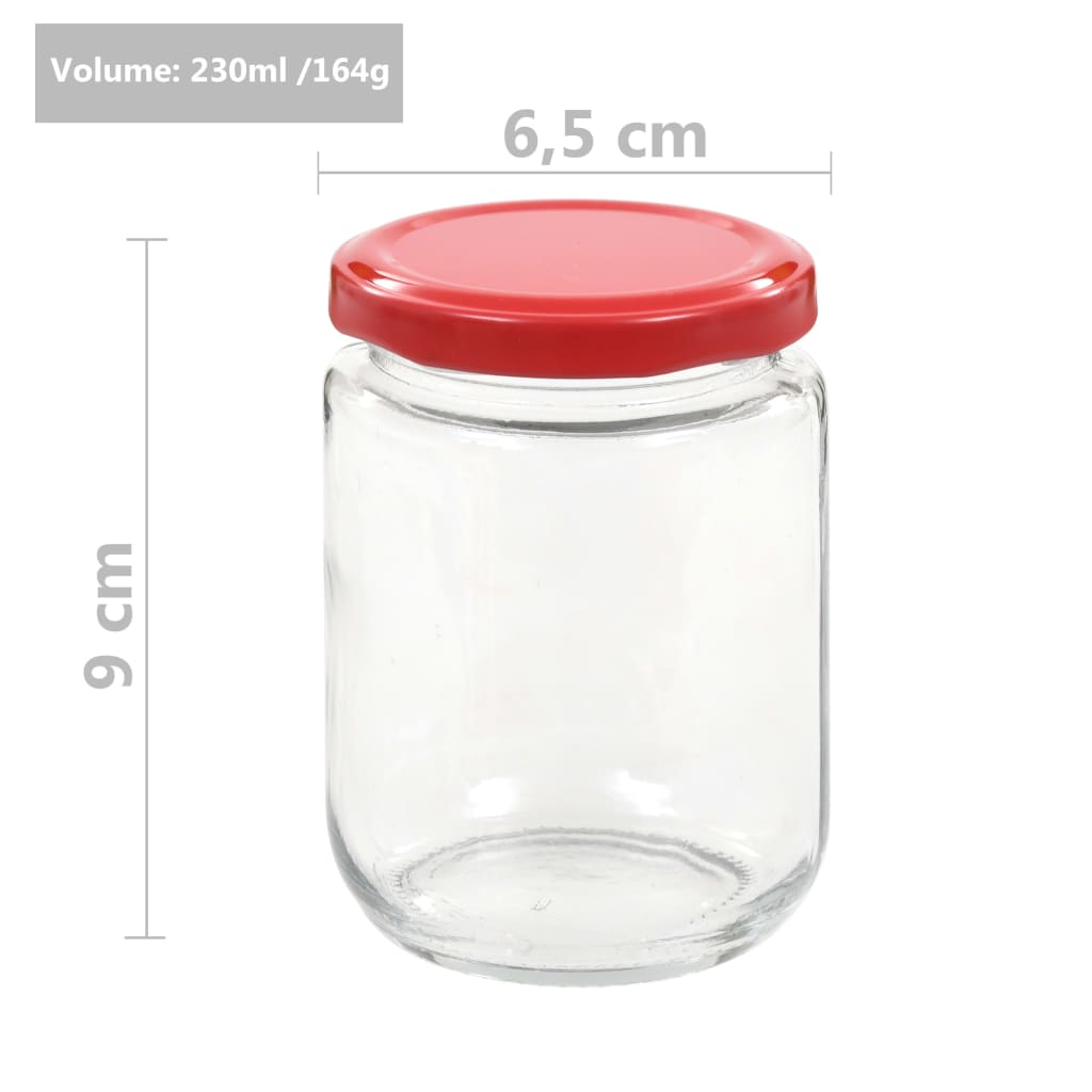 Vasi per Marmellata in Vetro Coperchio Rosso 96 pz 230 ml | homemem39