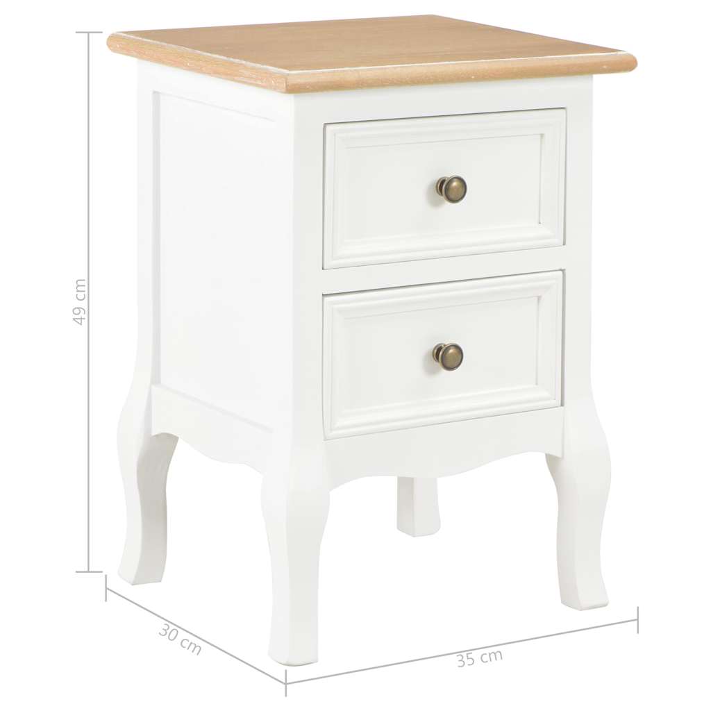 Comodini Bianchi 2 pz 35x30x49 cm in MDF