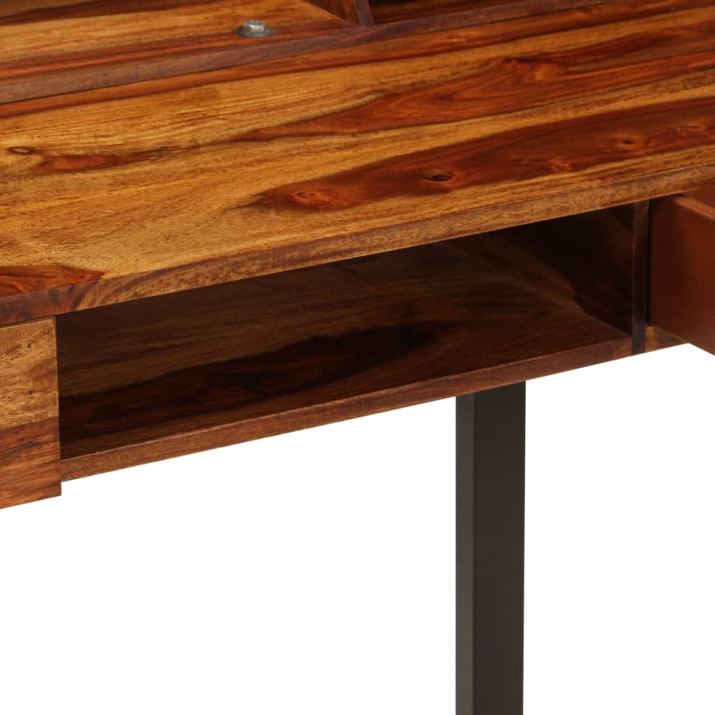 Scrivania 110x50x94 cm Massello di Acacia e Acciaio