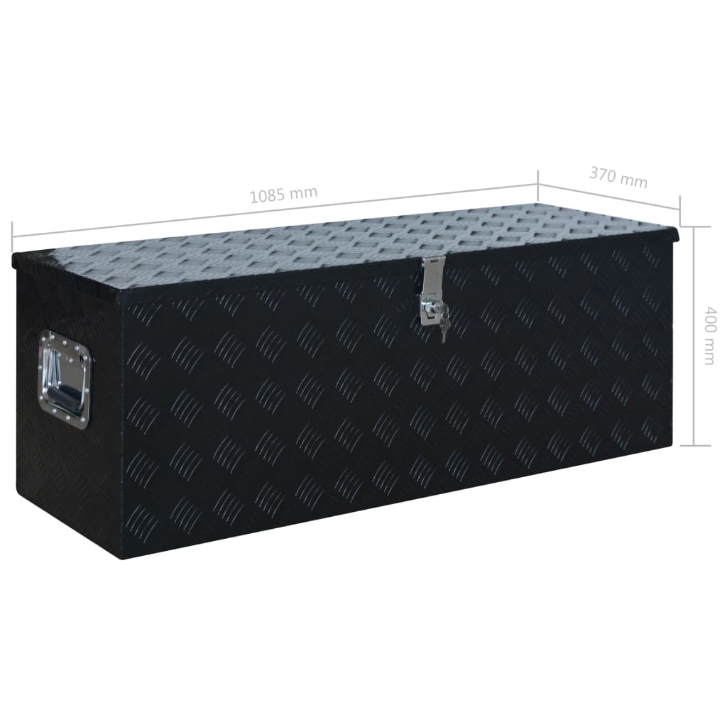 Scatola in Alluminio 1085x370x400 mm Nera | homemem39