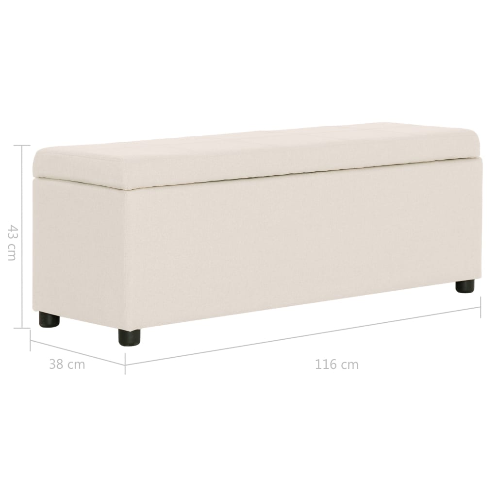 Panca con Vano Portaoggetti 116 cm Crema in Poliestere | homemem39