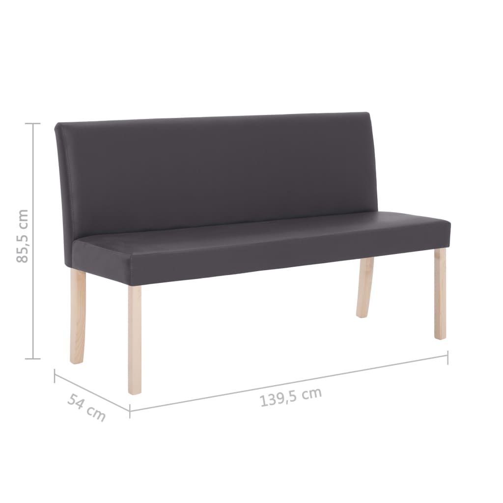 Panca 139,5 cm Grigia in Similpelle | homemem39
