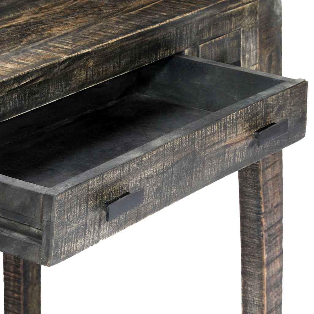 Scrivania Nera 110x50x75cm in Legno Massello di Mango
