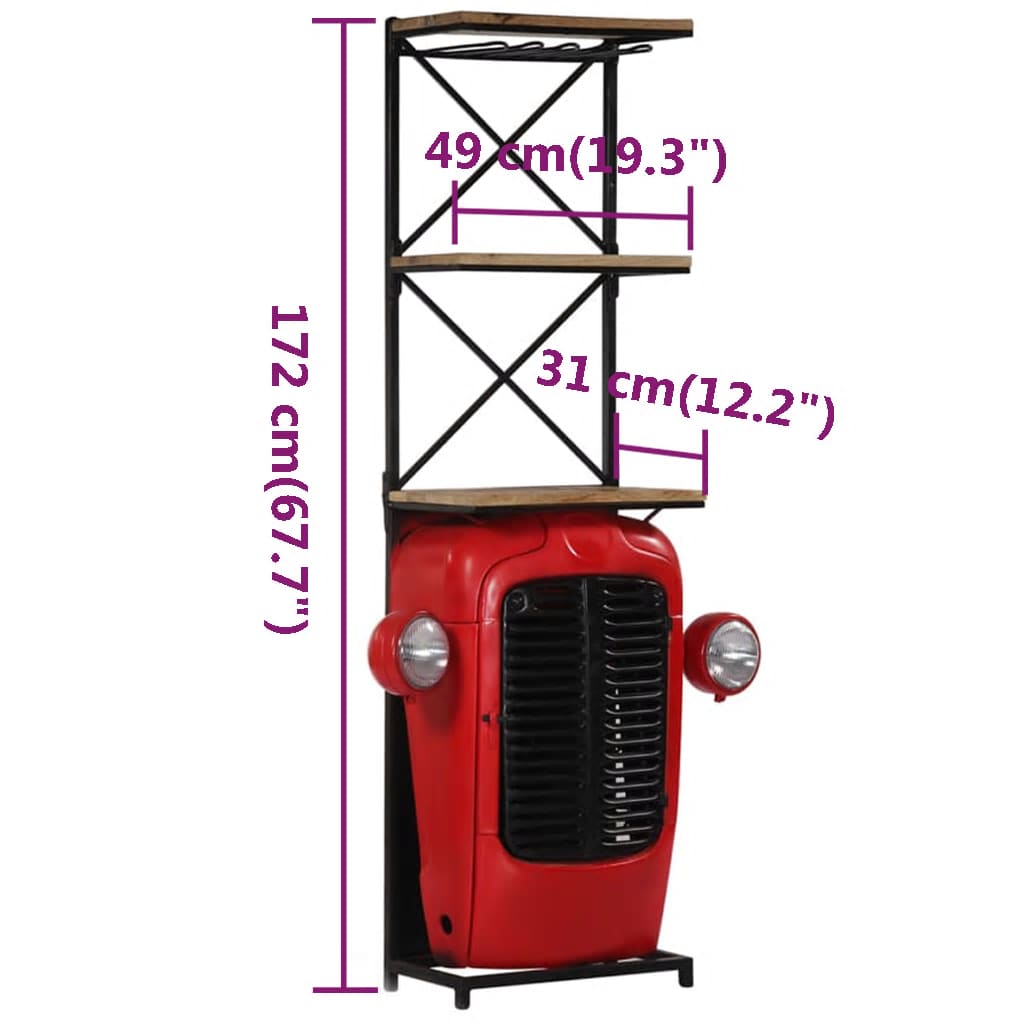 Cantinetta per Vini a Trattore 49x31x172 cm Massello di Mango | homemem39