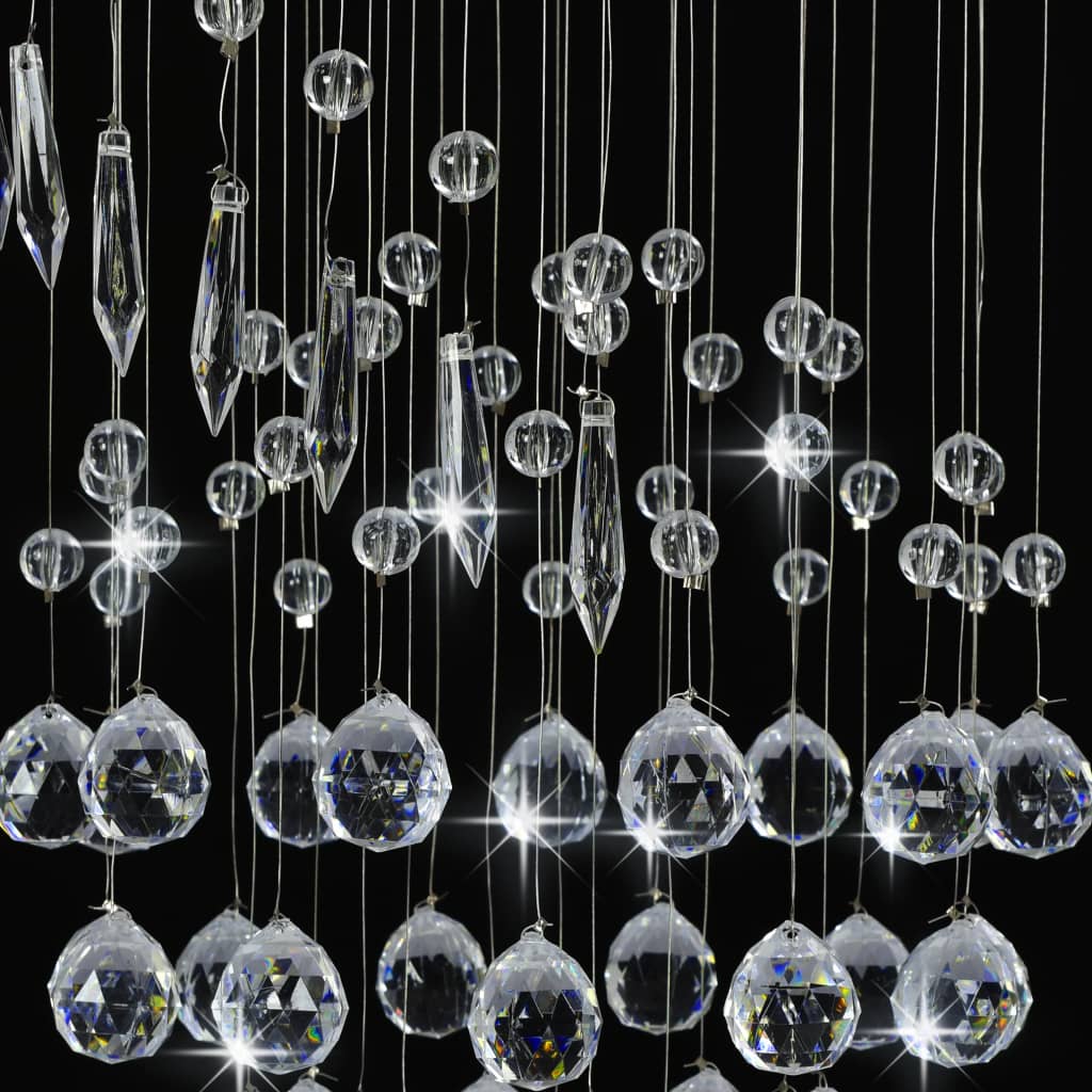 Lampadario con Perle di Cristallo a Spirale Argento G9 - homemem39