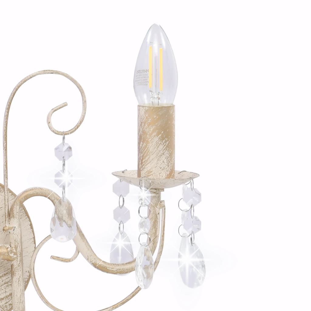 Lampada da Muro con Perle Bianca per 2 Lampadine E14 | homemem39