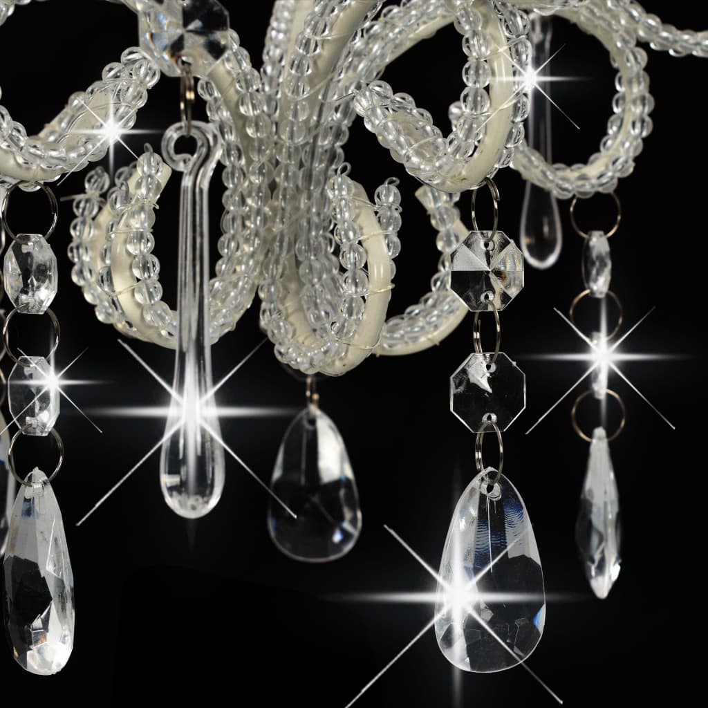 Lampadario con Perle Bianco Rotondo E14 - homemem39