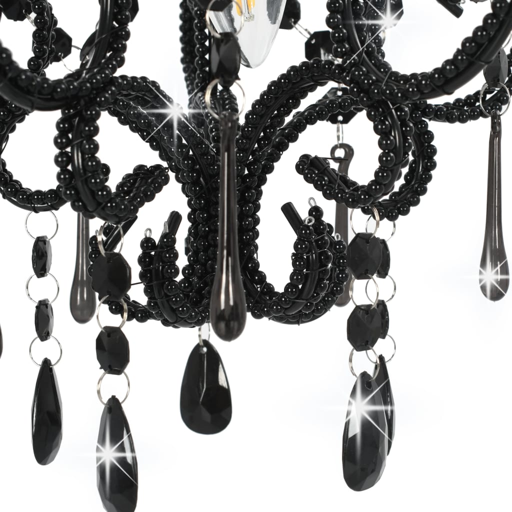Lampadario con Perle Nero Rotondo E14 | homemem39