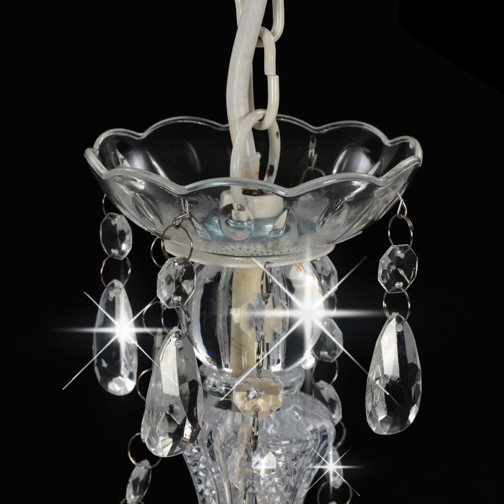 Lampadario con Perline Bianco Tondo 3 E14 | homemem39
