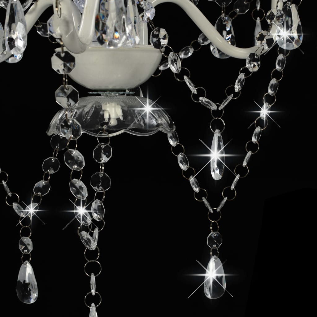 Lampadario con Perline Bianco Tondo 3 E14 | homemem39
