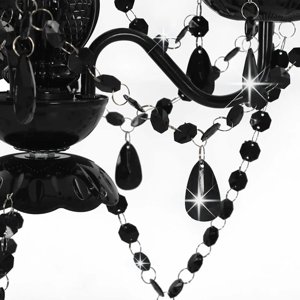 Lampadario con Perline Nero Tondo 3 E14 | homemem39