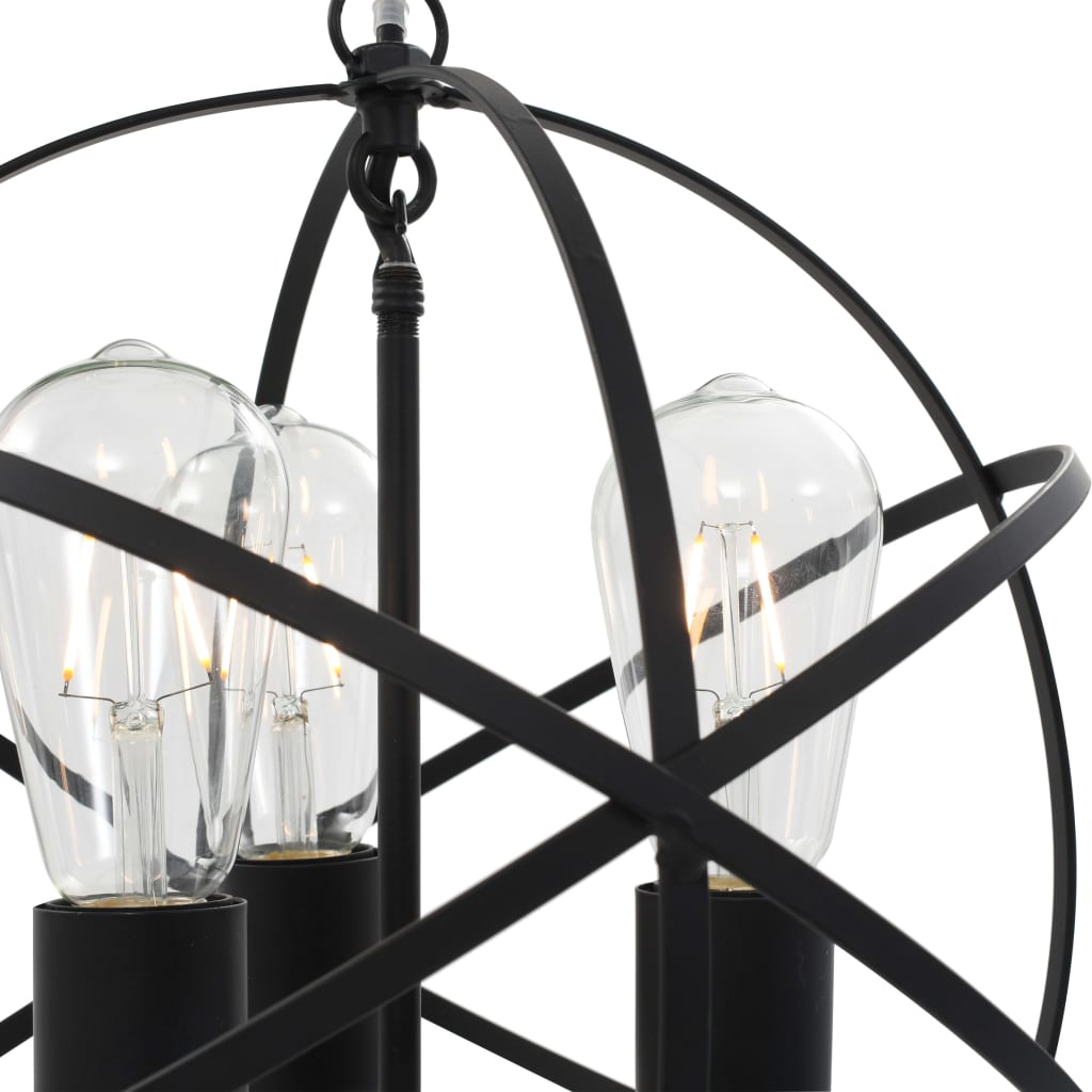 Lampada Sferica a Sospensione Nera 3 Lampadine E27 | homemem39