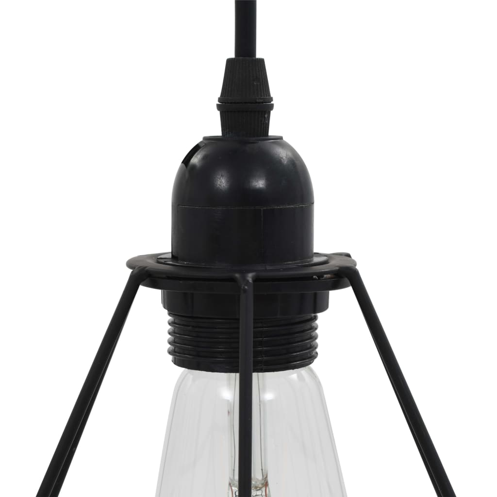 Lampadario con Design Diamante Nero 3 Lampadine E27 - homemem39
