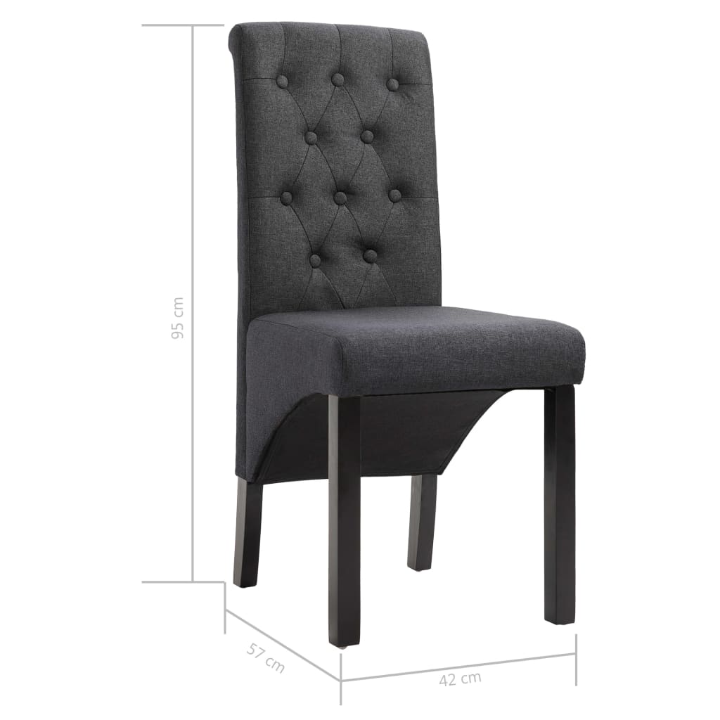 Sedie da Pranzo 2 pz Grigio Scuro in Tessuto | homemem39