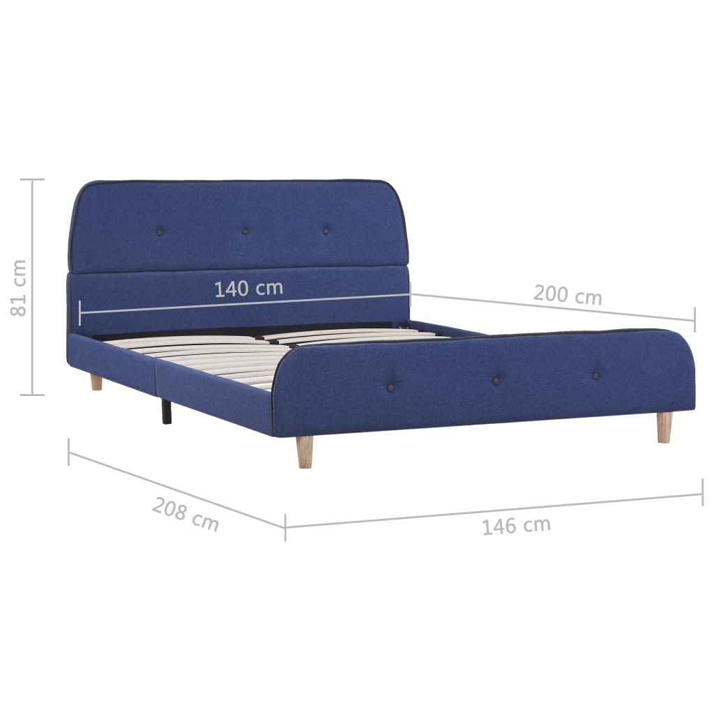 Giroletto senza Materasso Blu 140x200 cm in Tessuto | homemem39