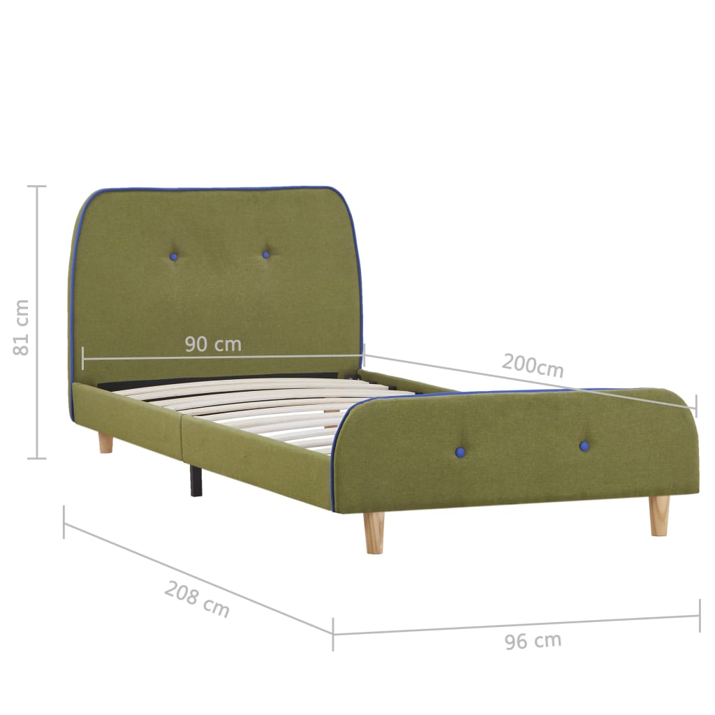 Giroletto senza Materasso Verde in Tessuto 90x200 cm | homemem39